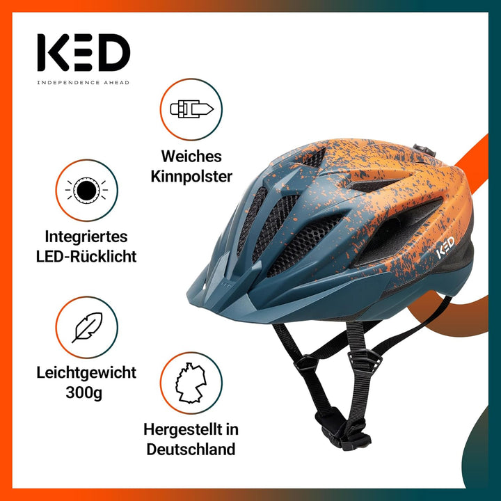 Street Jr Pro Kinder- und Jugend-Fahrradhelm mit LED Rücklicht, 300g, Made in Germany, Maxshell-Tech