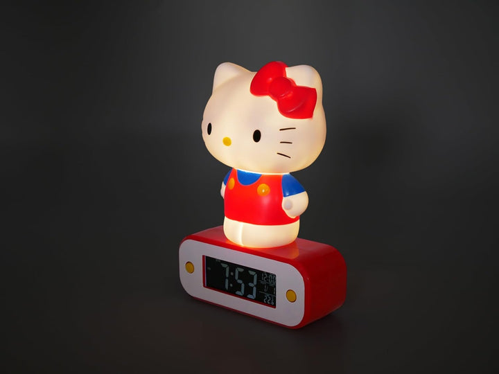 Teknofun Kitty Wecker mit 3D-Figur, beleuchtet Rot
