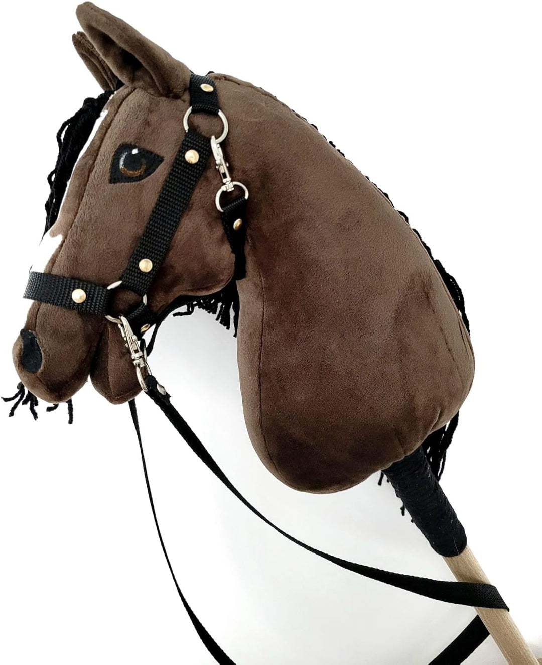 Steckenpferd A4 (Pferd auf einem Stock) Hobby Horse A4 komplett mit Kantar wie auf dem Foto (Dunkelb