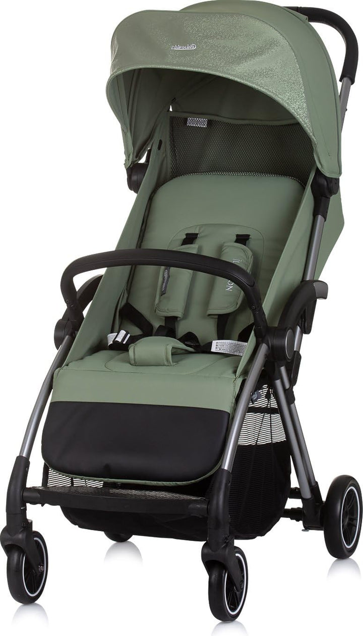Chipolino Kinderwagen Illusion klappbar, verstellbare Fussstütze, Federung, Korb grün, grün