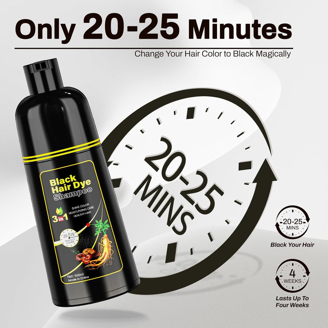 Schwarzes Haarfärbe black hair dye shampoo 3 in 1 Haarfärbe shampoo für Frauen & Männer für graue De