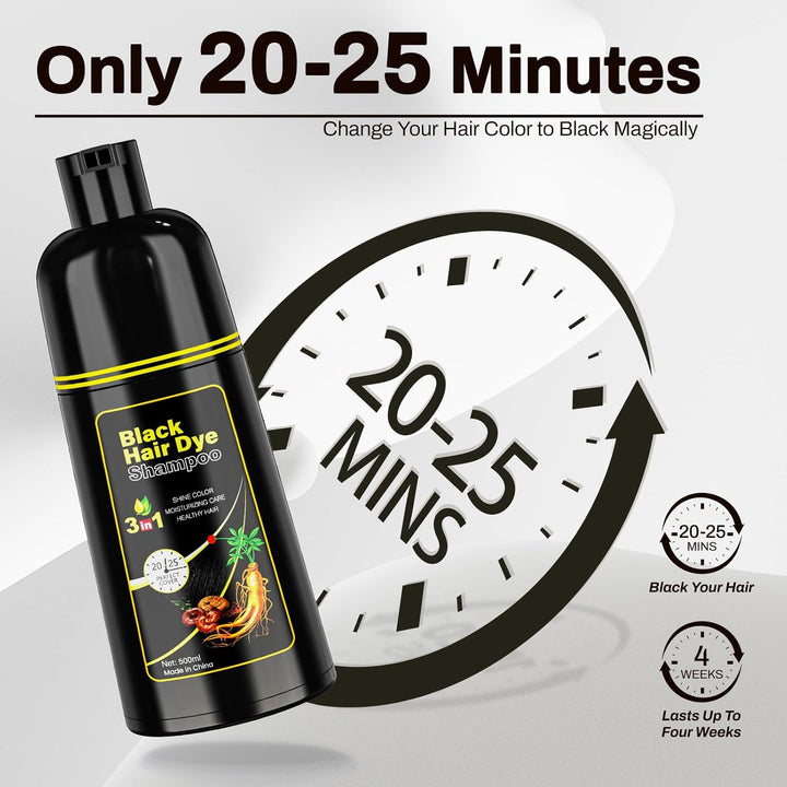Schwarzes Haarfärbe black hair dye shampoo 3 in 1 Haarfärbe shampoo für Frauen & Männer für graue De
