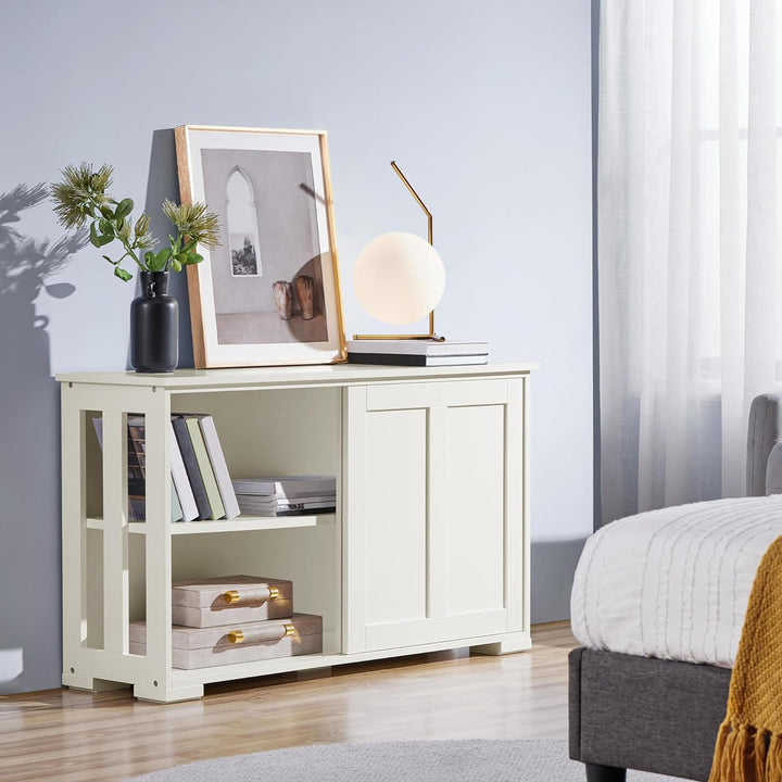 Yaheetech Sideboard Beistellschrank Kommode Esszimmerschrank Schrank mit Schiebetüren 106,7 * 33 * 6