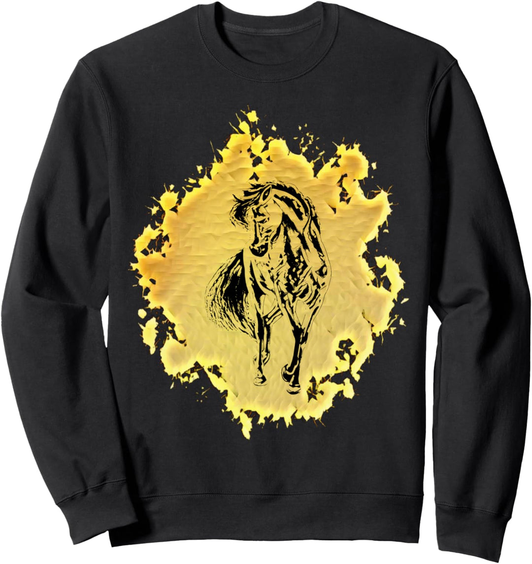 Hengst Mähne Motiv Pferd Tiermotiv Reitsport reiten Pferde Sweatshirt