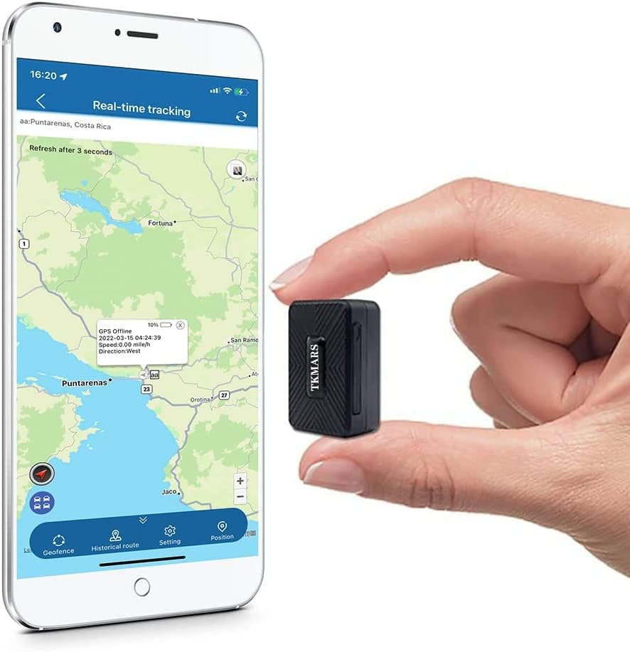 TKMARS Klein GPS-Tracker, Echtzeit-Tracking Mini-GPS Ortungsgerät, magnetischer Peilsender GPS-Sende