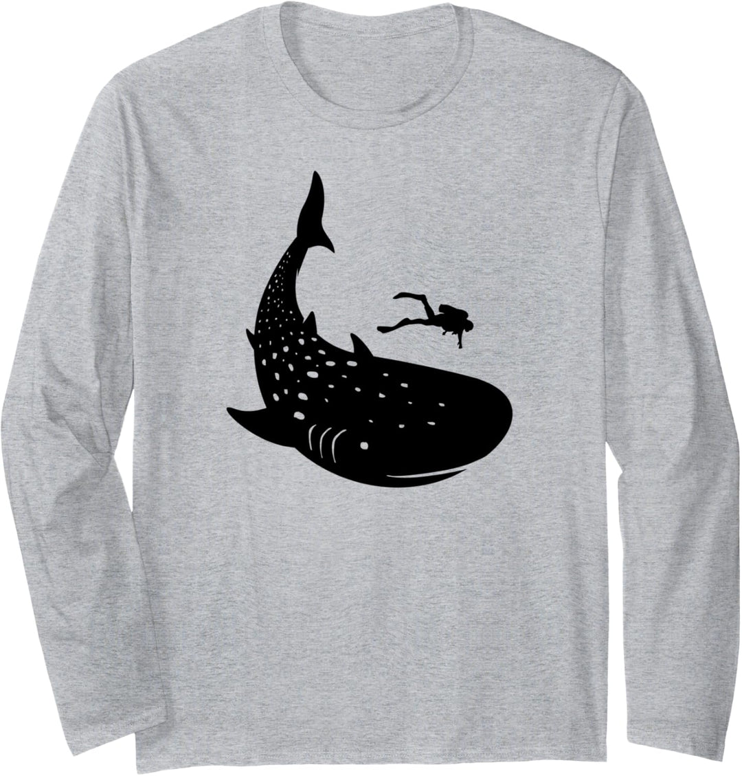 Tauchen Mit Walhai Scuba Taucher Ozean Riff Hai Tauchurlaub Langarmshirt