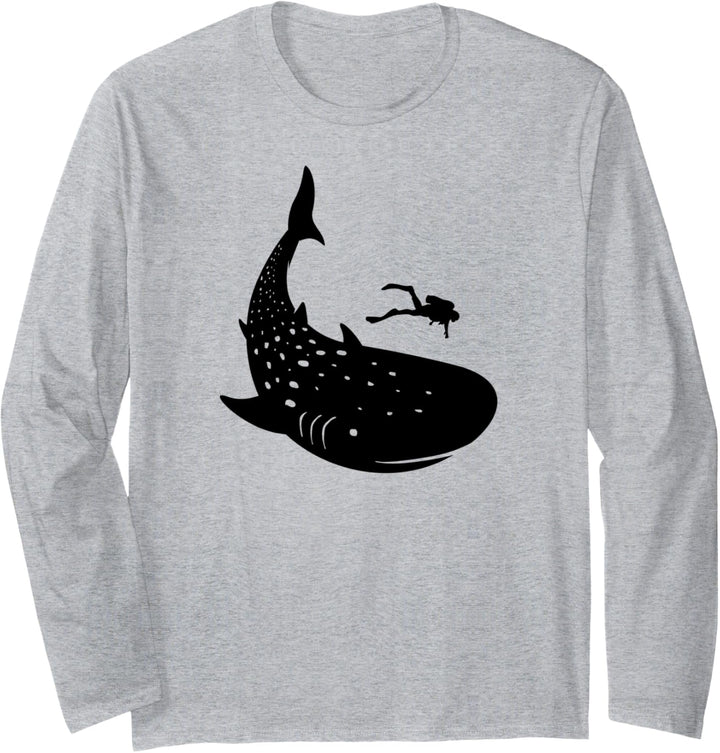Tauchen Mit Walhai Scuba Taucher Ozean Riff Hai Tauchurlaub Langarmshirt