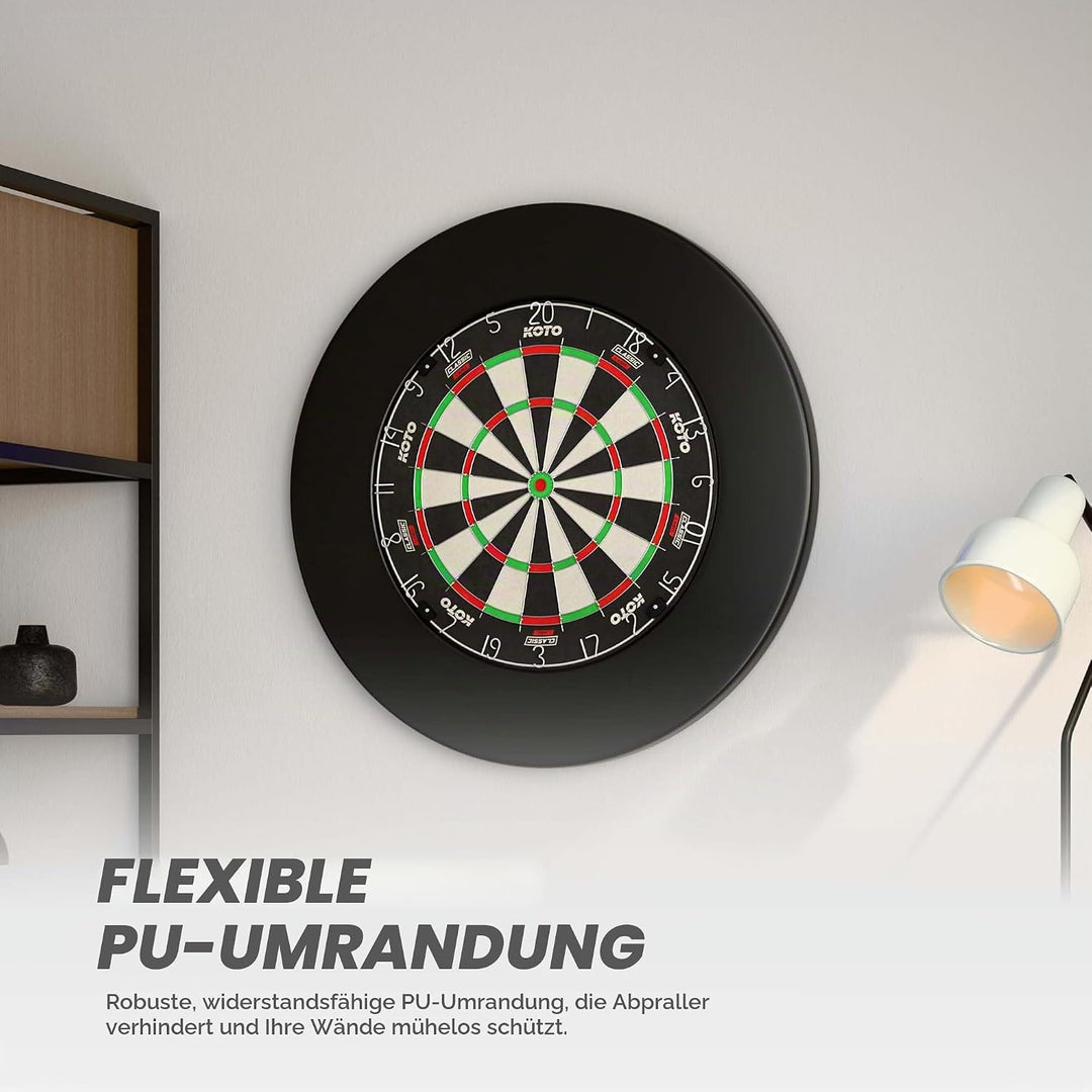 KOTO - King Classic Edition Schwarz Incl. Surround &amp; Accessory Kit Steeltip 90 Stücks, 2 Sets Dartpf