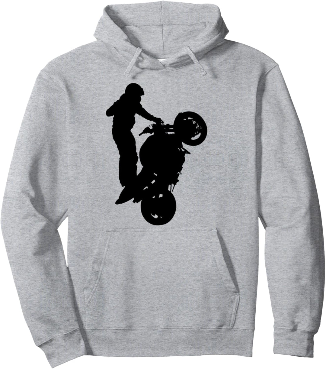 Wheelie Biker Motorrad Pullover Hoodie