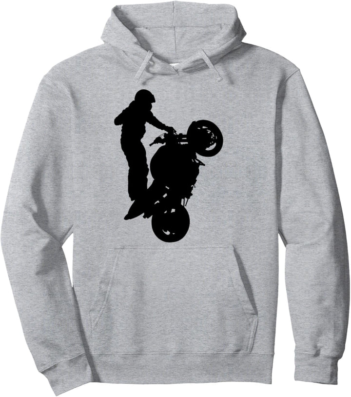Wheelie Biker Motorrad Pullover Hoodie
