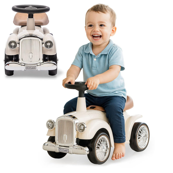 JAMARA 464010 Rutscher Classic Car-Kofferraum unter der Sitzfläche, Flüsterreifen, Scheinwerferattra