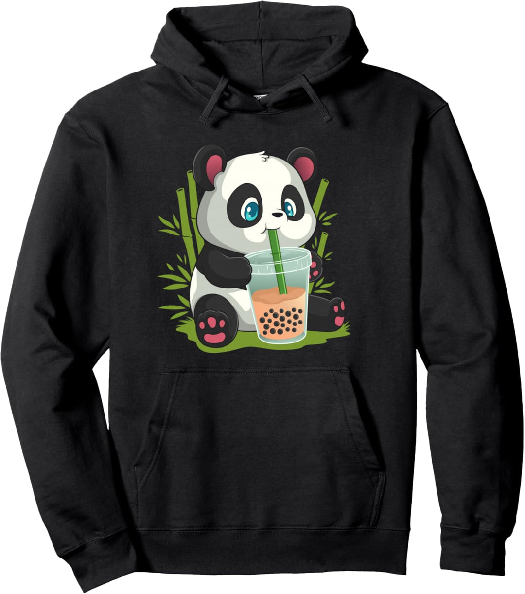 Kawaii Niedlicher Anime Panda Otaku Japanischer Bubble Boba Pullover Hoodie