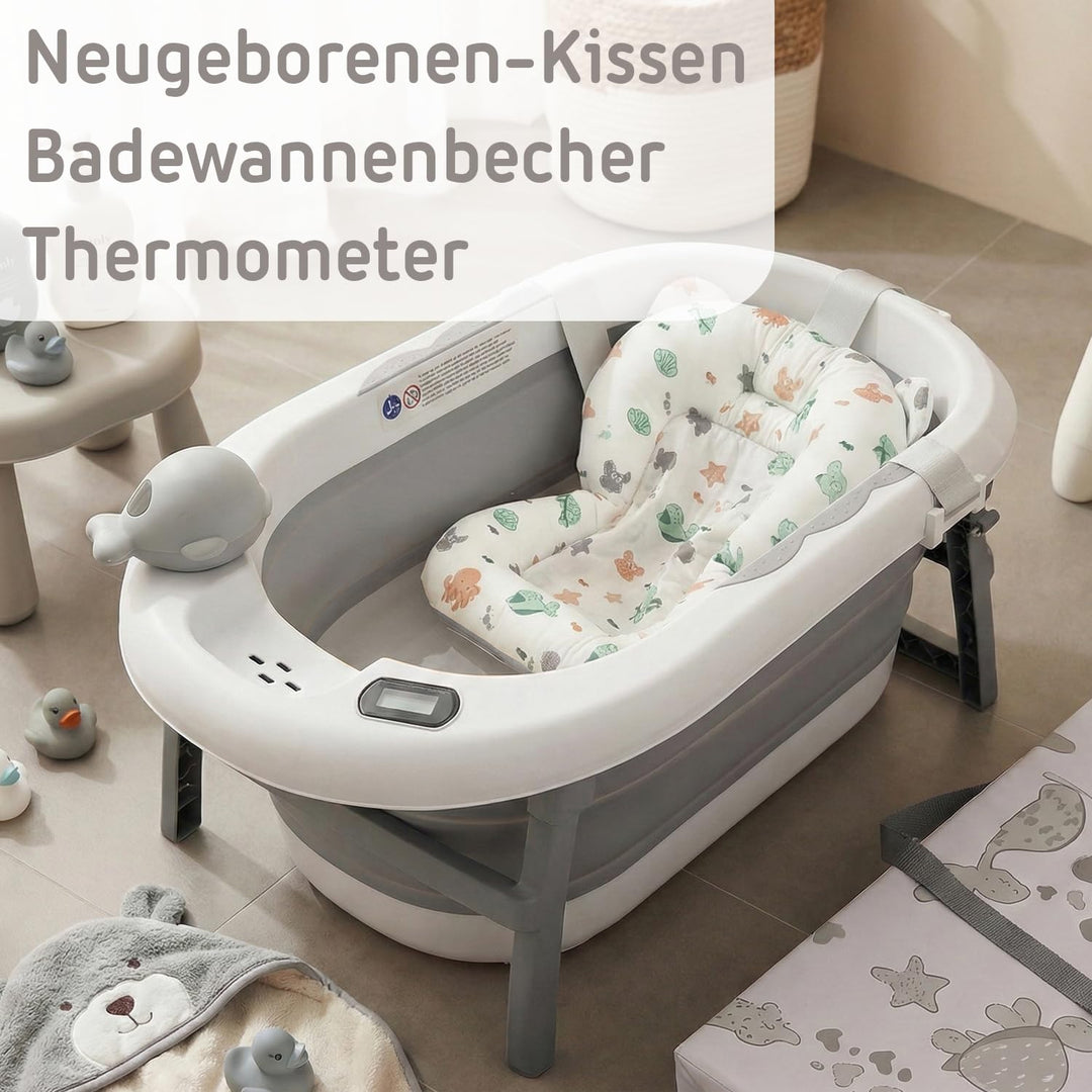 Twinly Bubbly – Faltbare 2-in-1-Baby-Badewanne – Ergonomisch verstellbare Höhe, abnehmbare Badewanne