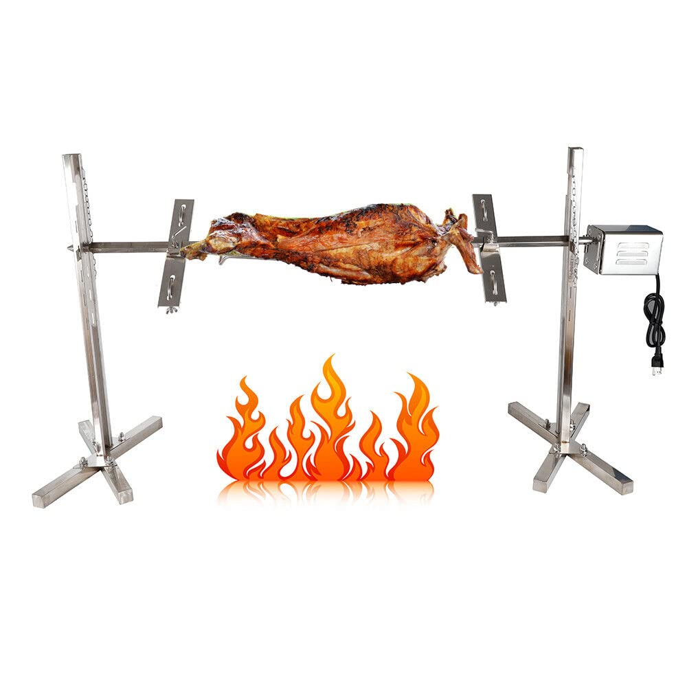 kangten Edelstahl Spanferkelgrill Grillspiess Motor Lammgrill BBQ Grill Barbecue 15W 30KG für Lagerf