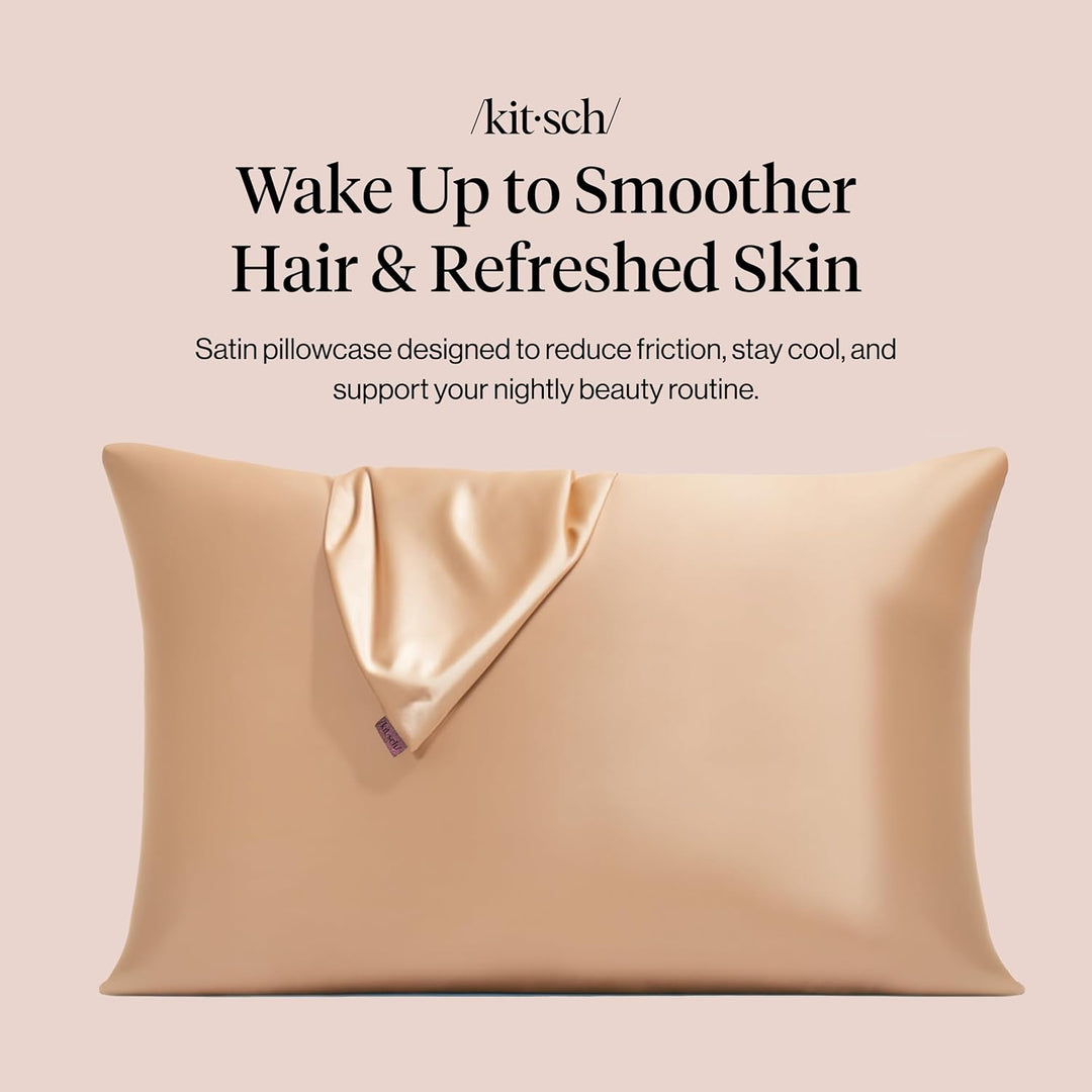 Kitsch Satin Pillowcase for Hair & Skin -Softer Than Silk Pillowcase for Hair & Skin | Cooling Satin