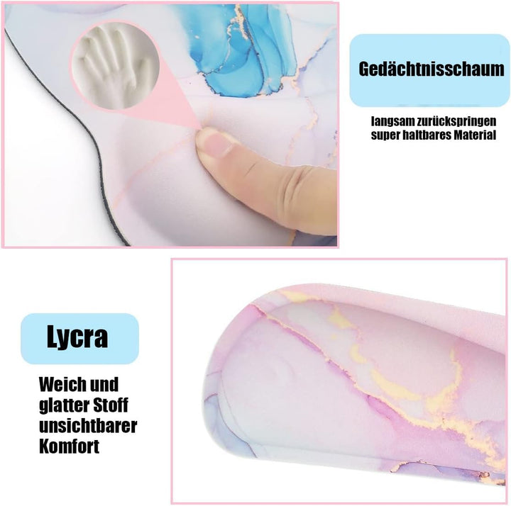 3-in-1 Handgelenkauflage Set, Mauspad mit Gelkissen+Handballenauflage Tastatur+Untersetzer,Ergonomis