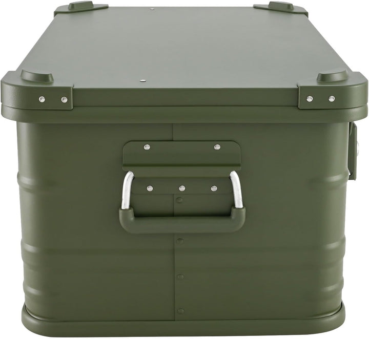 Alubox Alukiste abschliessbar E47G OLIVGRÜN - Premium Lagerbox 47 Liter - Materialstärke 1mm - Decke