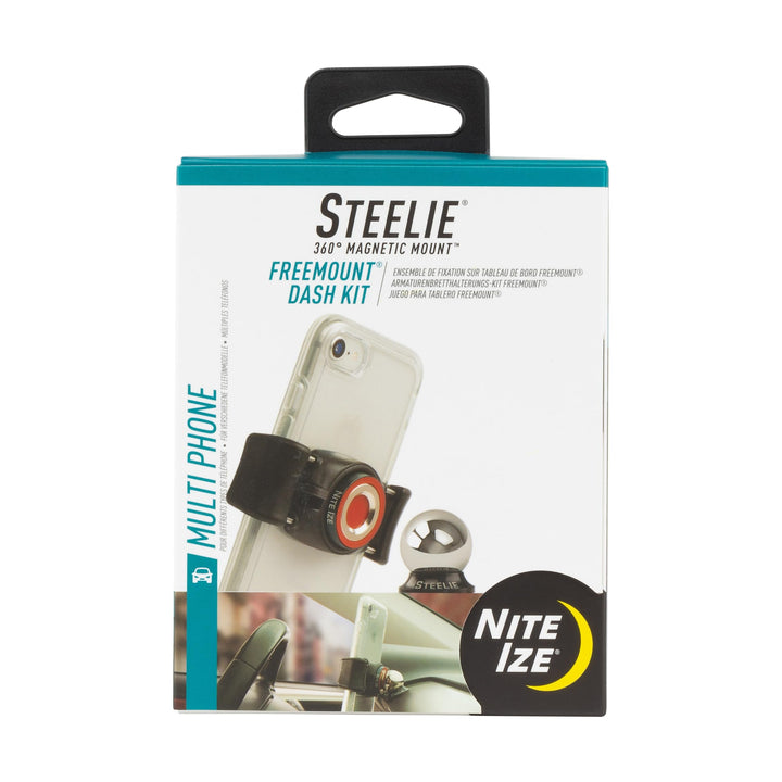 Nite Ize FreeMount Car Mount Kit, STFD-01-R8, Schwarz, Silber, Schwarz, Silber