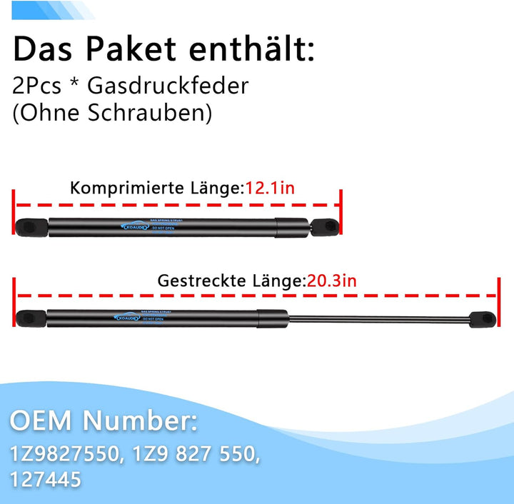 2x Kofferraum Dämpfer für SKODA Octavia II 1Z5 2004-2013 alle Motoren Estate Gasfeder Heckklappe Sch