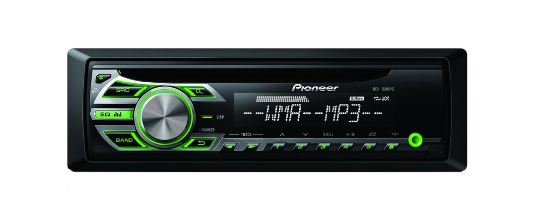 Pioneer DEH-150MPG CD RDS Tuner mit WMA/MP3 Wiedergabe und Frontbeleuchtung, AUX-In (grün), grün