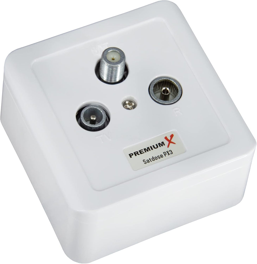 PremiumX 10x PX3 Antennendose 3-Fach Enddose Antennen-Dose Einzel und Stichleitungsdose Aufputz Unte