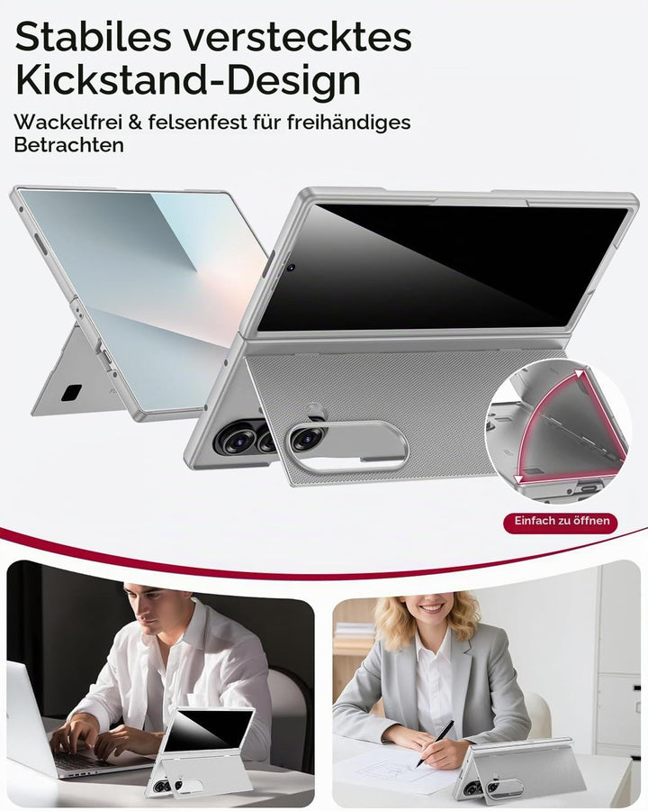 Miimall Handyhülle Kompatibel mit Samsung Galaxy Z Fold 7 Hülle mit Ständer, [Privacy Displayschutz]