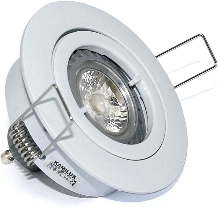 Kamilux 4er Set Einbaustrahler/Spot Bajo in weiss, Halogen oder LED geeignet, inkl. GU10 Fassung 230