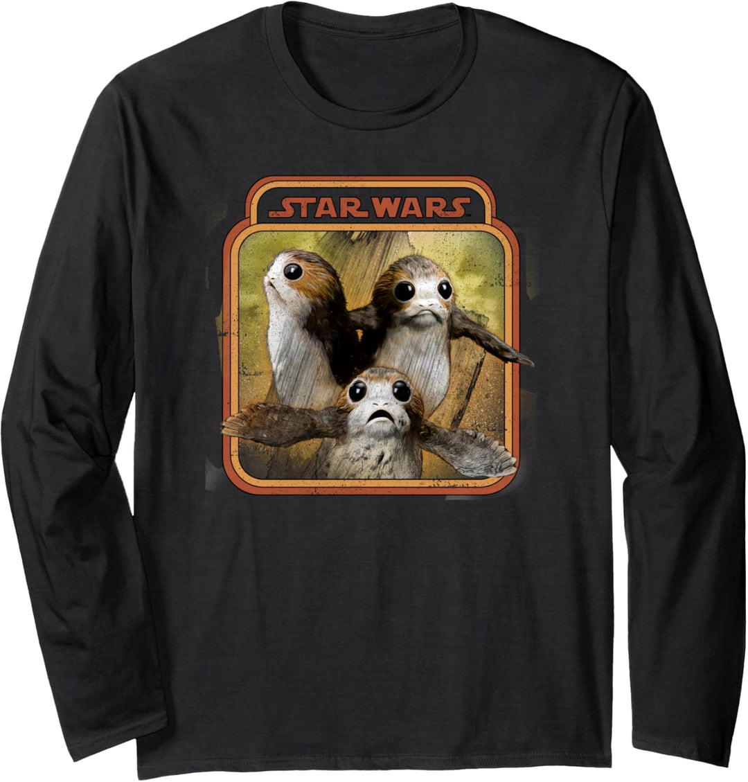 Star Wars The Last Jedi Triple Porg Portrait Langarmshirt