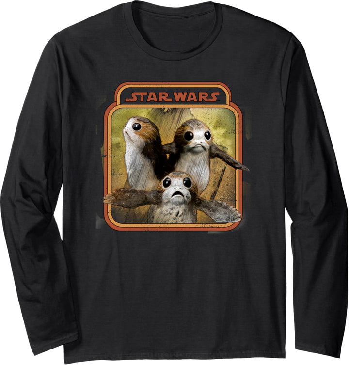 Star Wars The Last Jedi Triple Porg Portrait Langarmshirt