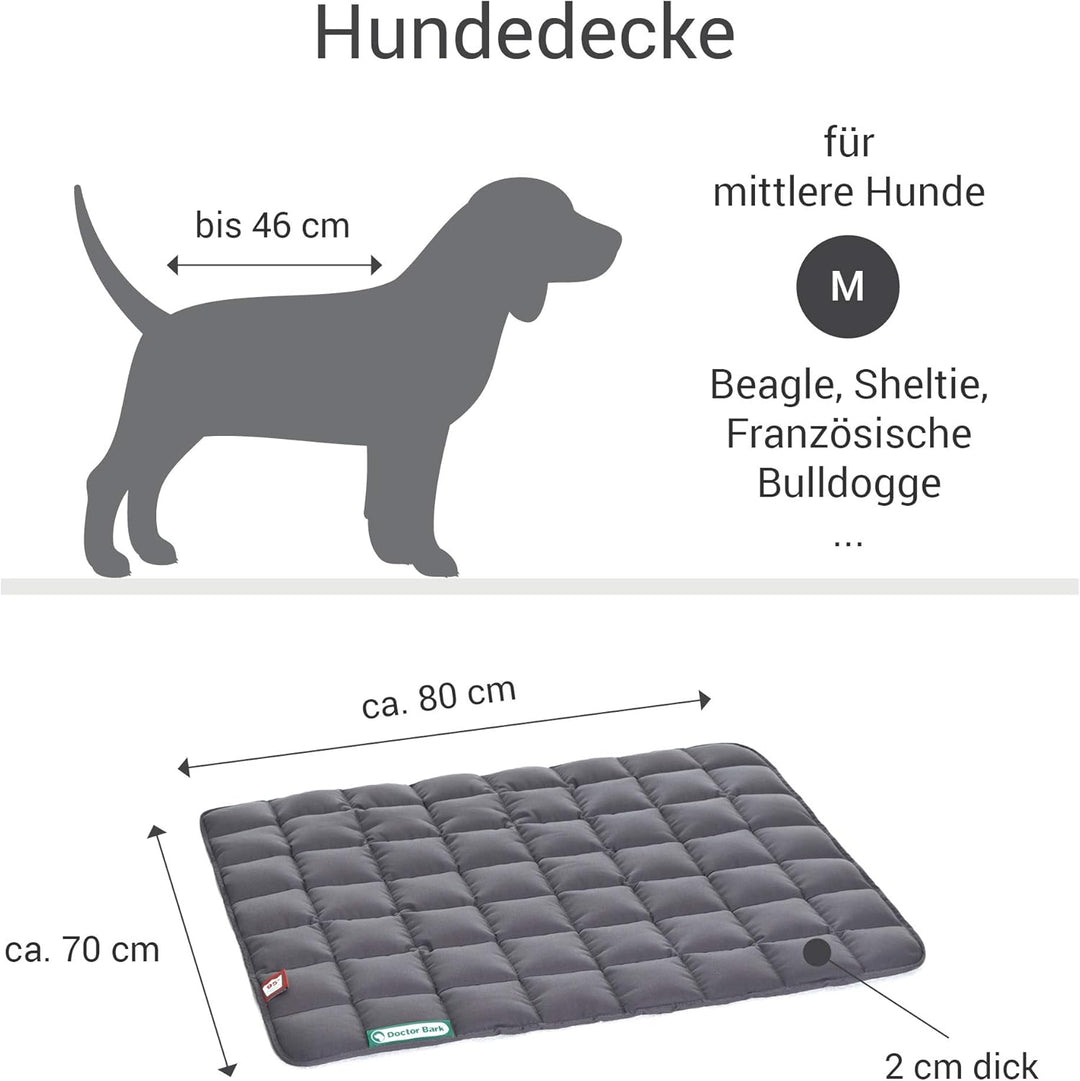 Doctor Bark Hundedecke - weiche, hochwertige Hundematte für mittlere Hunde, robuste Indoor - Outdoor