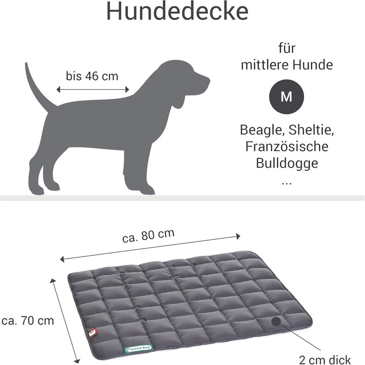 Doctor Bark Hundedecke - weiche, hochwertige Hundematte für mittlere Hunde, robuste Indoor - Outdoor