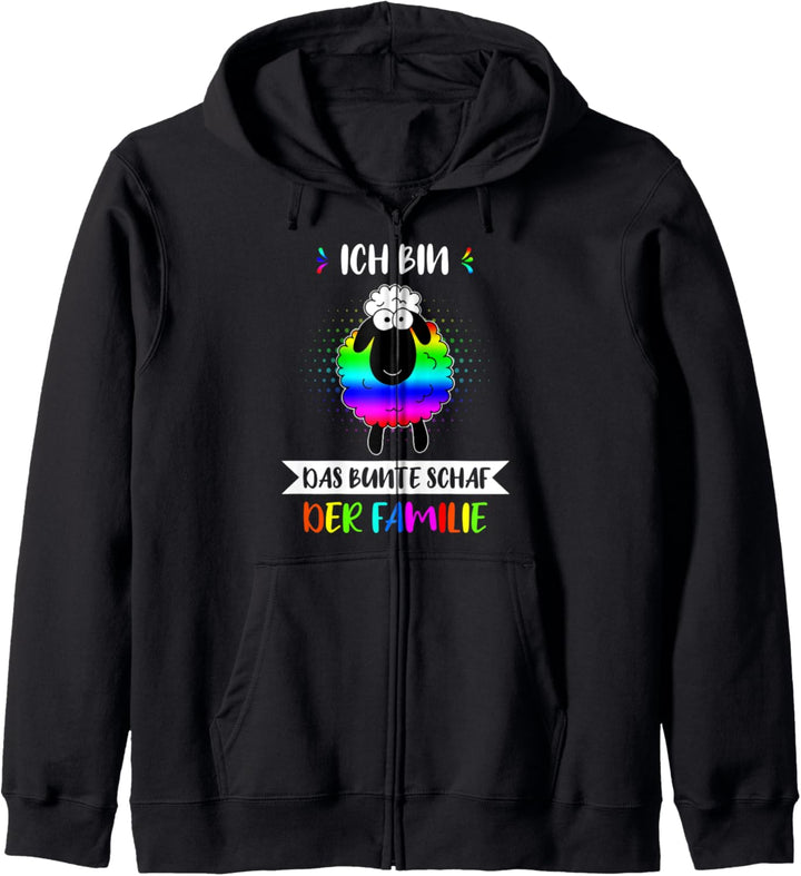 Regenbogen Gay LGBT Queer Fun Spruch Lustig Schaf Geschenk Kapuzenjacke