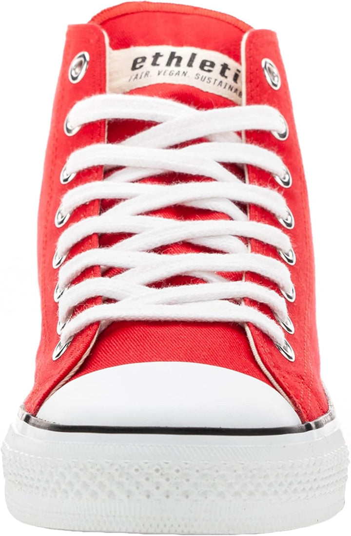 Ethletic - Unisex - Canvas Sneaker - White Cap Hi Cut - Fairtrade Produkt 46 EU Cranberry Red Just W