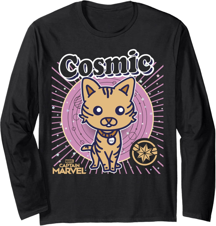 Captain Marvel Goose Cosmic Cartoon Langarmshirt