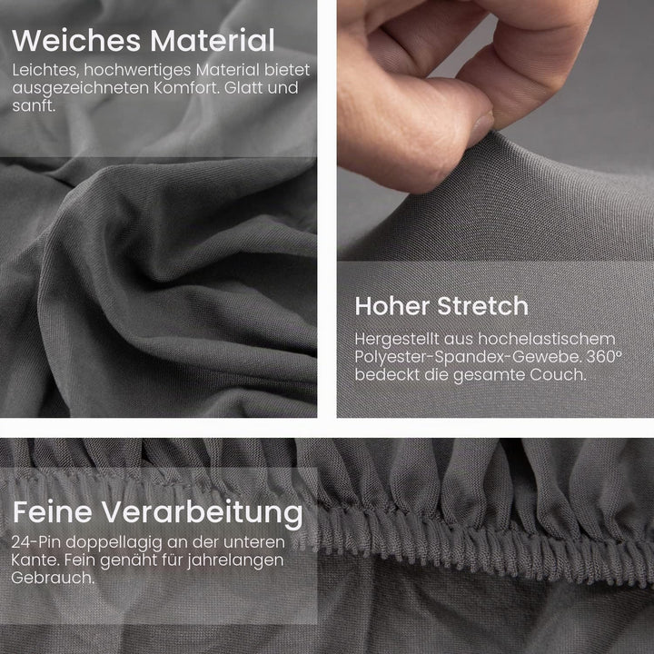 ShowyLive Sofa Überzug Couch Überzug 2er Set für Ecksofa L-Form Sofabezug 3 Sitzer+4 Sitzer, mit 2 S