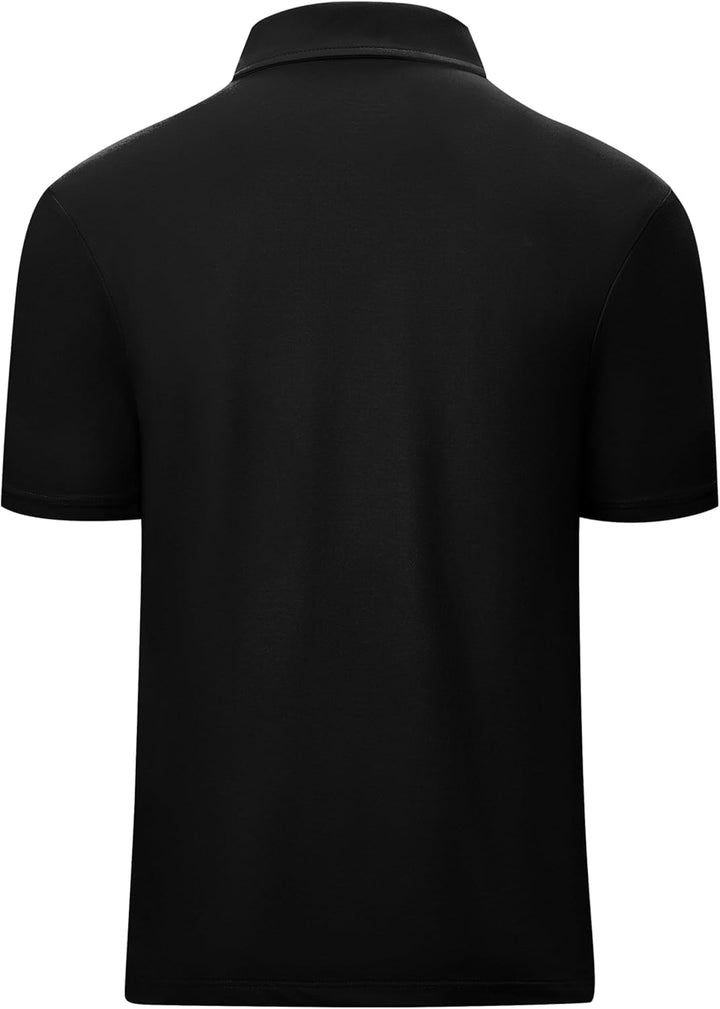 Poloshirt Herren mit Zipper Kurzarm Basic Polo Hemd Schnelltrocknend Golf T-Shirts Sport Atmungsakti