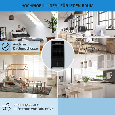 oneConcept CTR-1 - 4-in-1 Luftkühler, Ventilator, Luftbefeuchter, Luftreiniger, Ionisator, Wassertan
