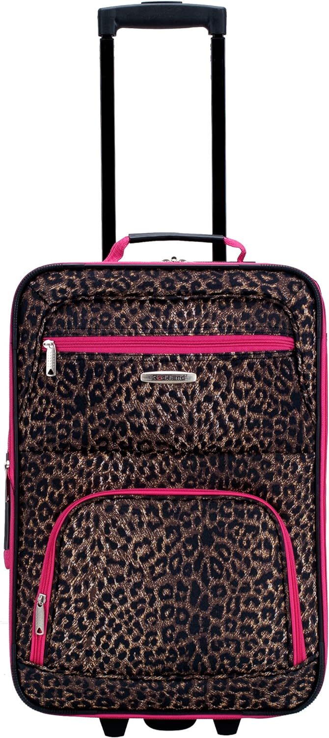Rockland Jungle Softside Gepäck-Set, pink Leopard, 4-Piece Set (14/29/24/28), Jungle Softside Gepäck
