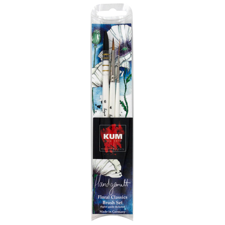 KUM 5146816 - Künstlerpinsel Set 3-teilig, handgemalt Floral Classics Brush Set