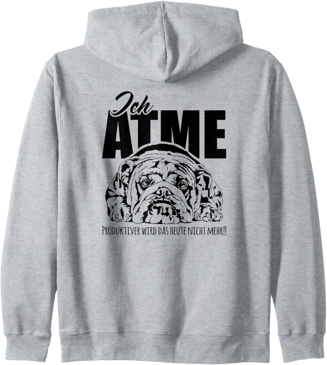 Lustige Englische Bulldogge Hund Ich Atme Hunde Spruch Kapuzenjacke