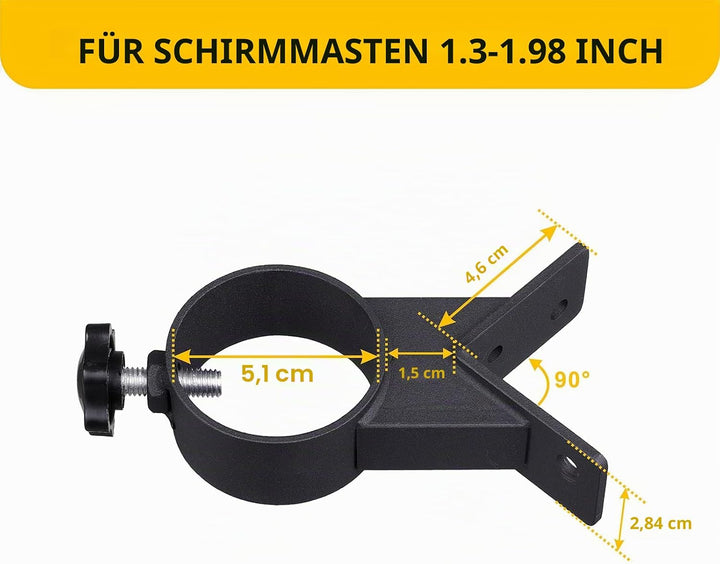 VANROUG Terrassenschirm-Halter, Terrassenschirm-Halter, Eckhalterung, Regenschirm-Basisklemme für De