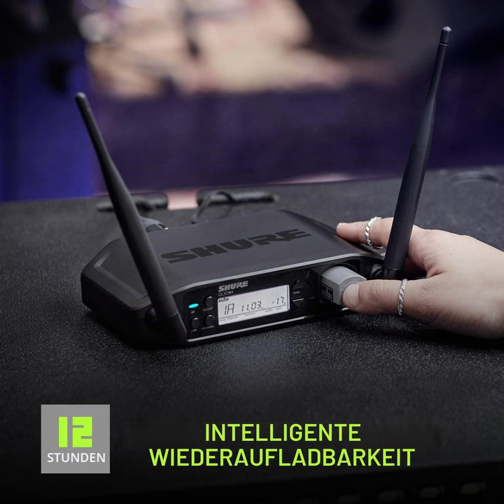 Shure GLXD16+ Dual Band Pro Digital Wireless System - Perfekt für Gitarre und Bass - 12 Stunden Akku