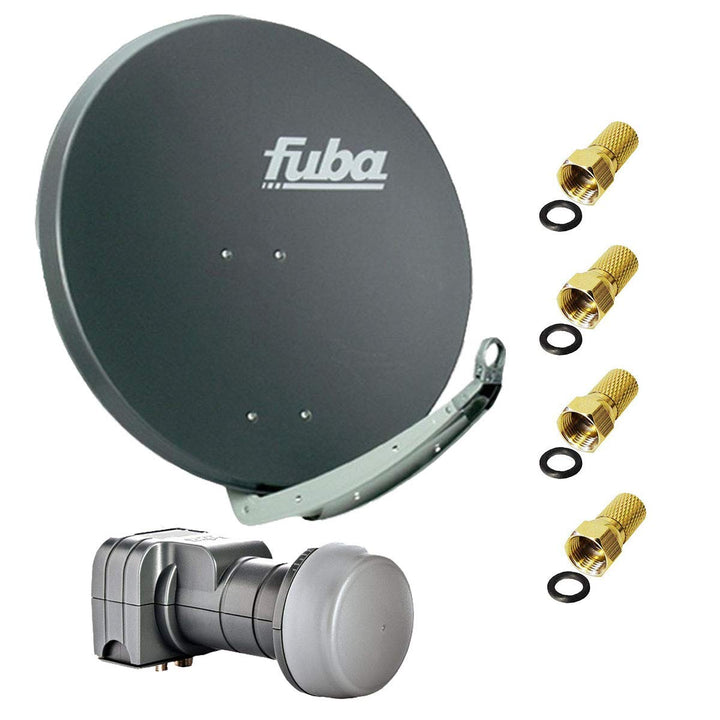 Fuba SAT-Anlage DAA 780 A Satellitenantenne 78cm Aluminium Anthrazit DEK 217 Twin LNB 4X F-Stecker,