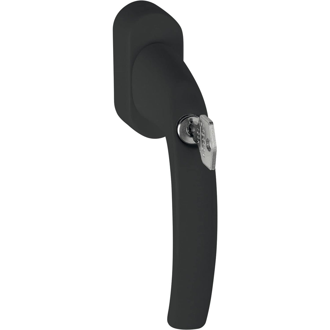 HOPPE 11618243, schwarz matt Fenstergriff ATLANTA-Secustik 90°,VK 7 x 32-42 mm, schwarz matt