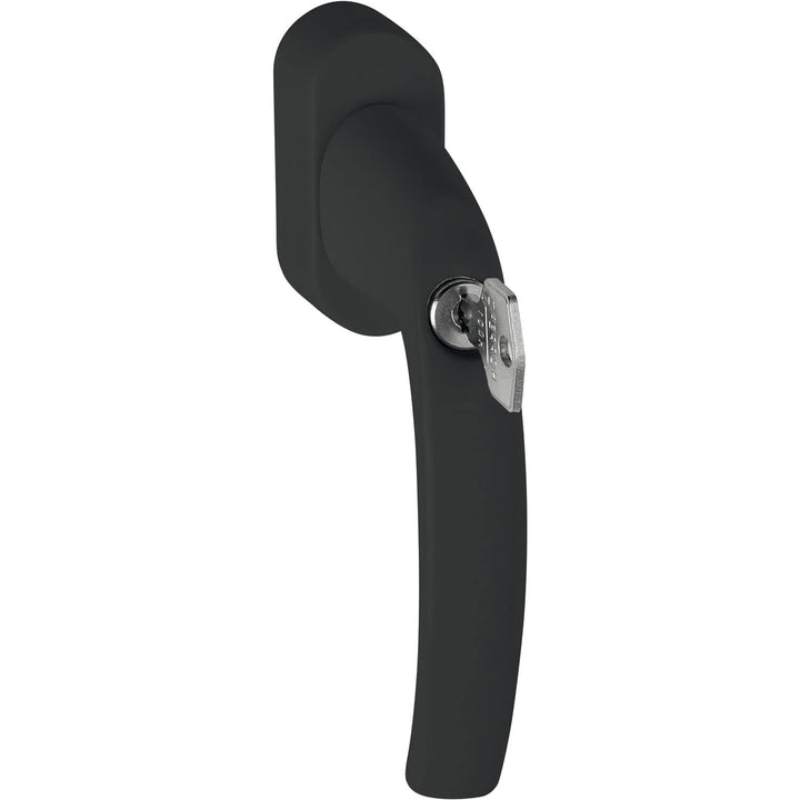 HOPPE 11618243, schwarz matt Fenstergriff ATLANTA-Secustik 90°,VK 7 x 32-42 mm, schwarz matt