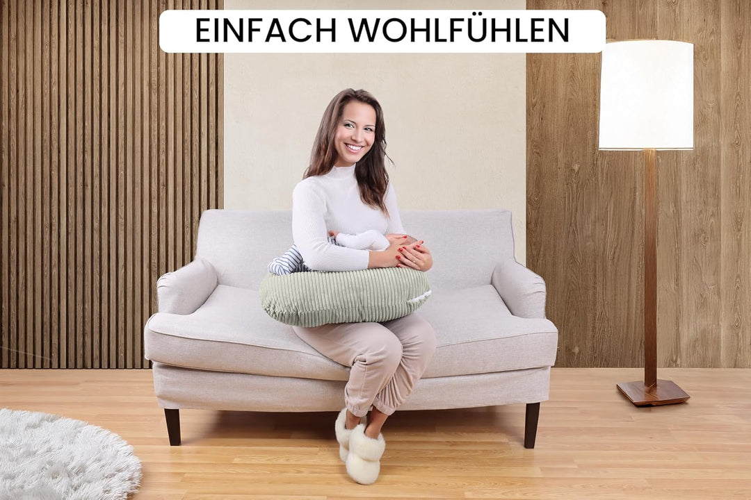 Amilian Stillkissen - Stillmond/Stillhörnchen – Schwangerschaftskissen und Lagerungskissen für Mama