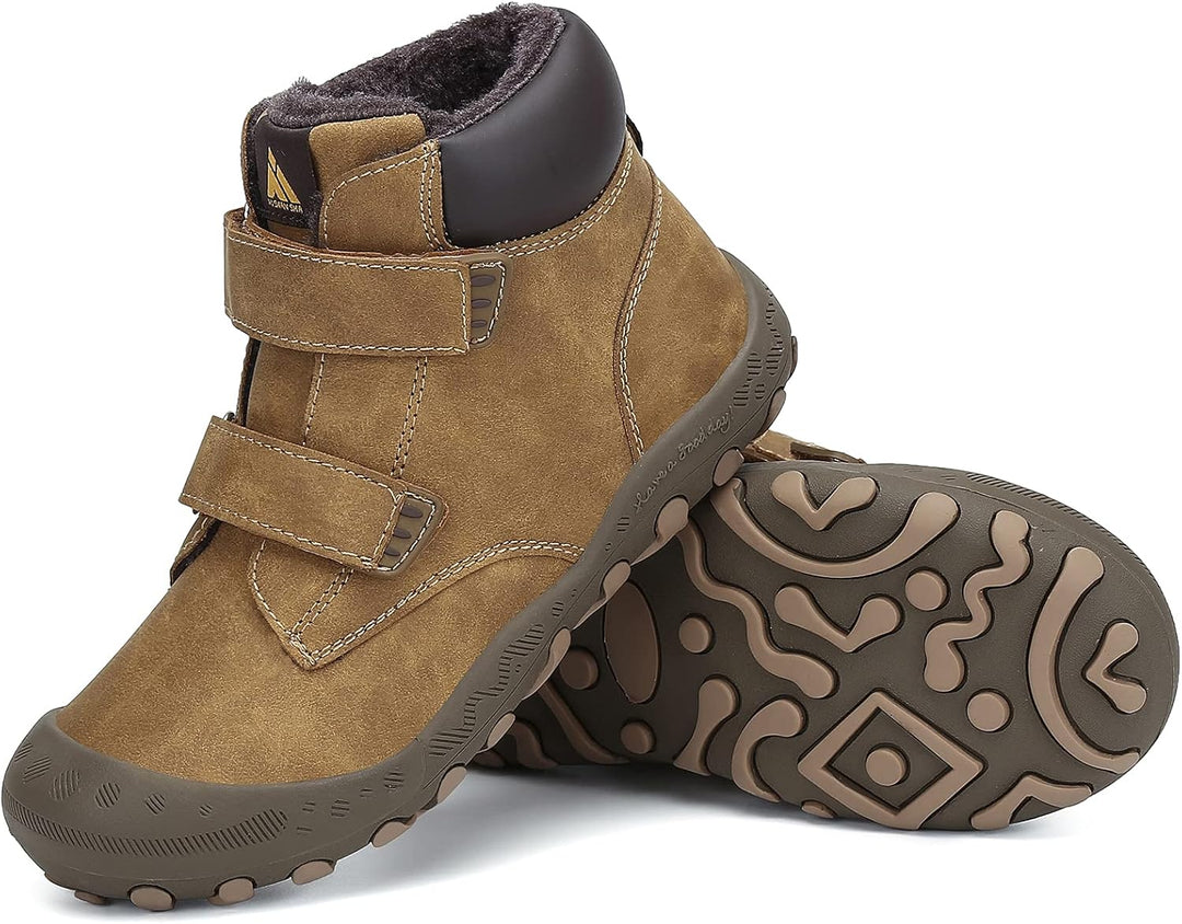 Mishansha Kinder Winterschuhe Gefüttert Winterstiefel für Jungen Mädchen Gr.24-38 29 EU Braun, 29 EU