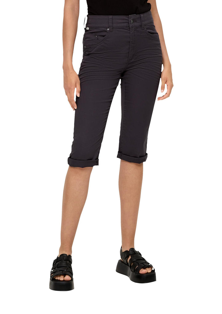 QS Slim: Capri aus Baumwollsatin 38 Grau, 38 Grau