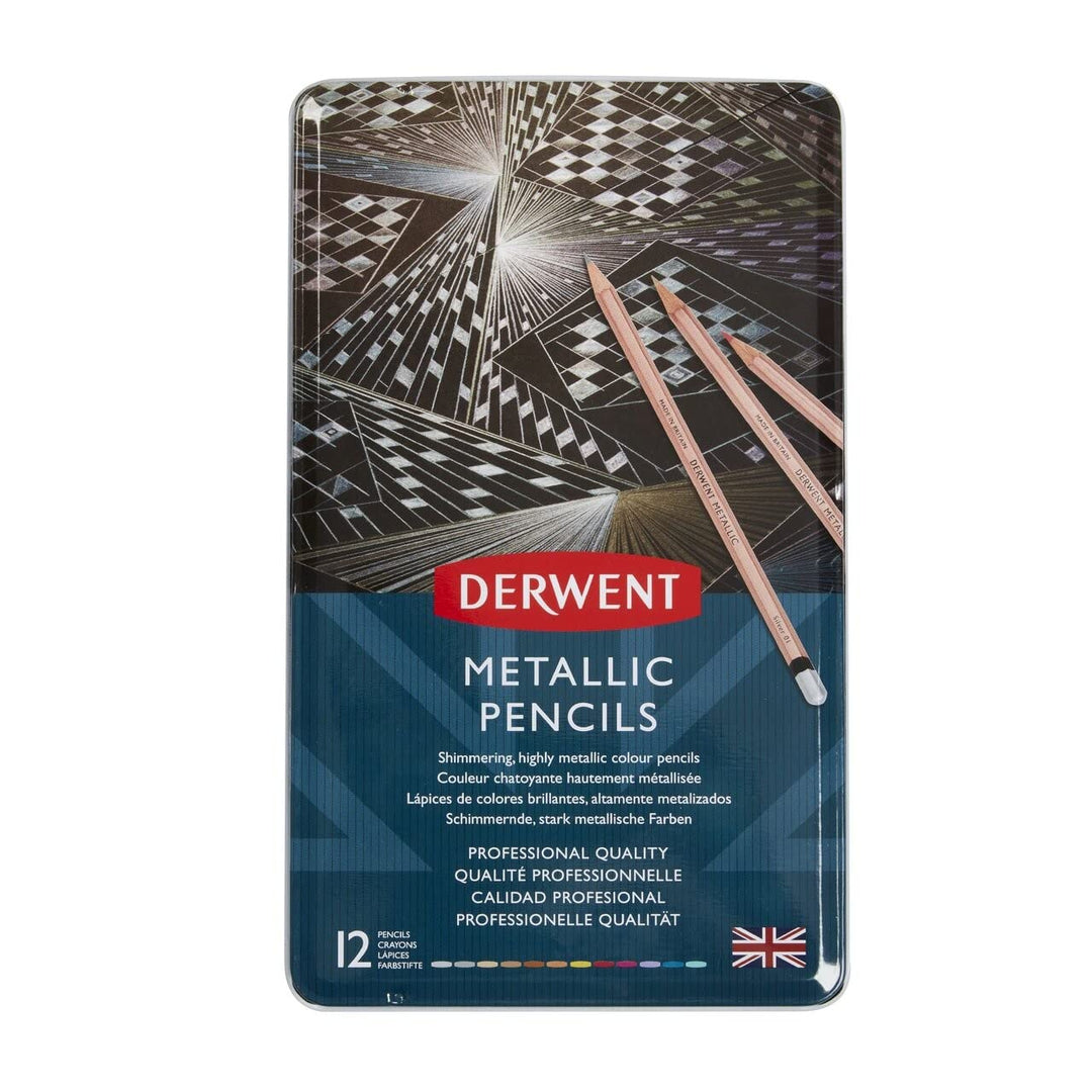 Derwent Metallic Buntstifte, Zeichnen & Schreiben, 12er-Set, Professionelle Qualität, 2305599 12 Far