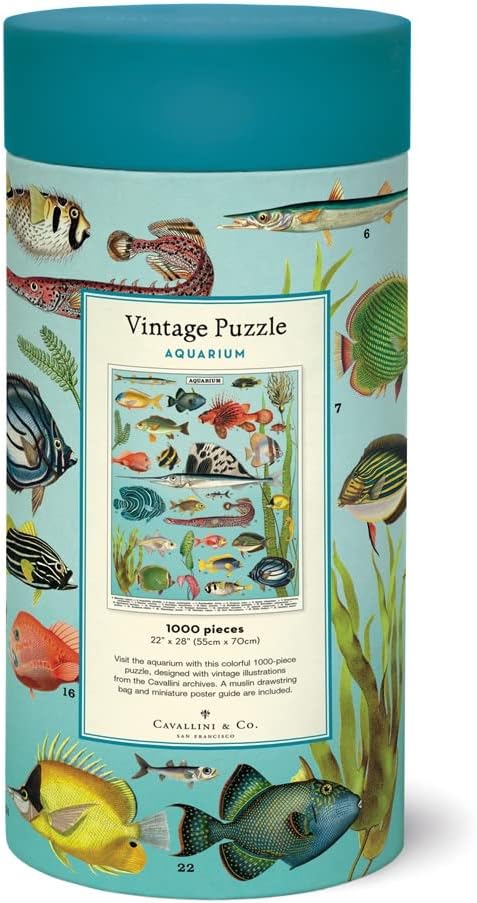 Cavallini Vintage Puzzle Fische, Aquarium 1000 Teile